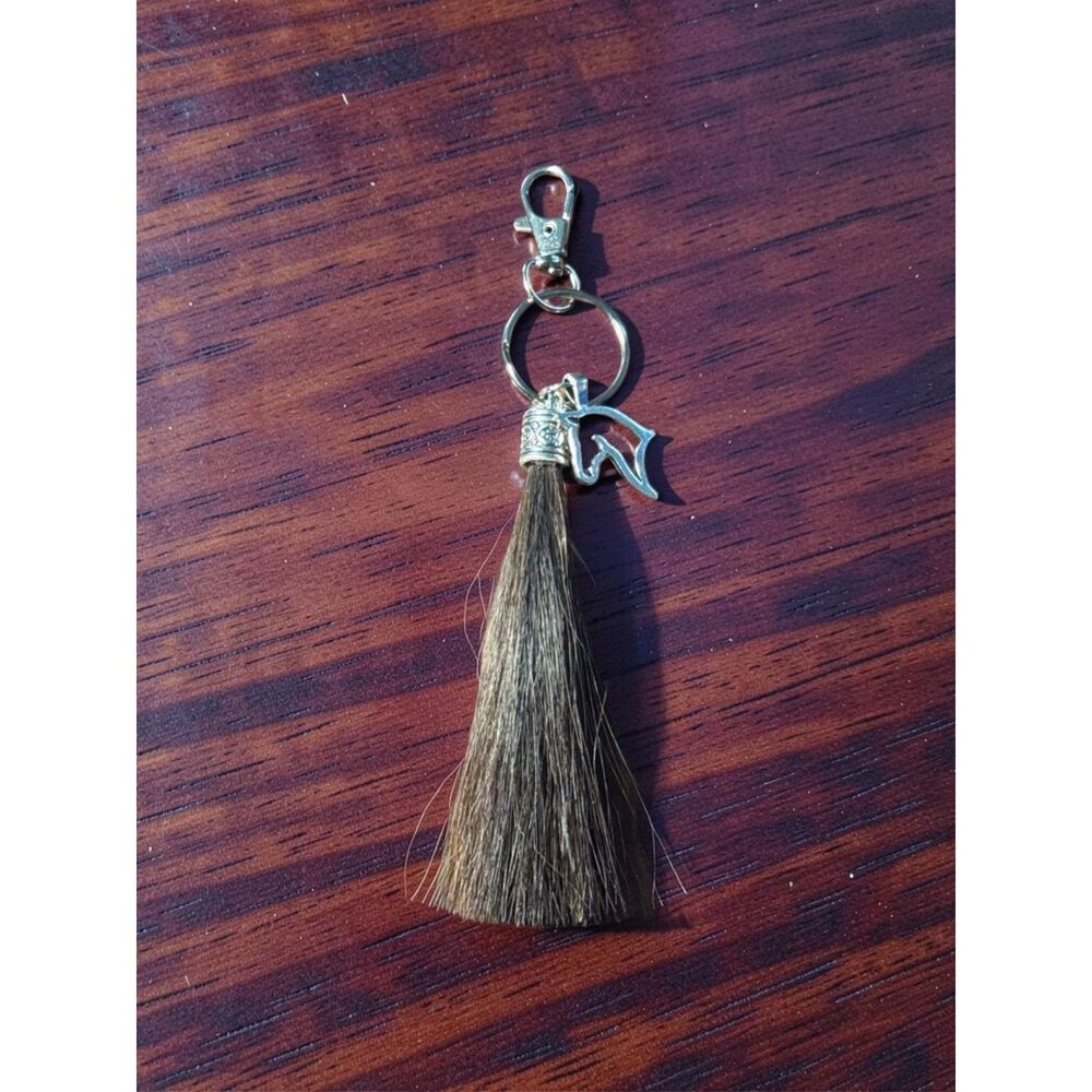 Horse Hair Tassel Keychain 4” Handmade Equestrian Gift Western Charm